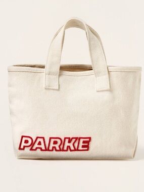 Parke x Target Mini Canvas Natural Tote Bag Cream with Red Logo NEW